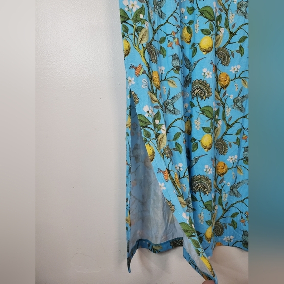NicoBlu Flora Long Stretch Maxi Dress Size XS Turquoise Hummingbird Print NWOT - Picture 5 of 15